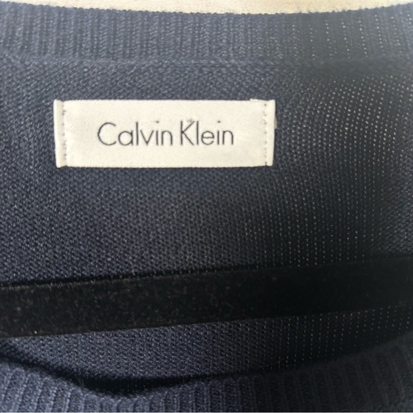 Calvin Klein Long Sleeve Navy and Gray Dress - Picture 3 of 3